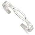 thumbnail image 1 of Auriga Fine Jewelry 925 Sterling Silver Hammered Criss Cross Cuff Bangle 7.5inch for Women, 1 of 6