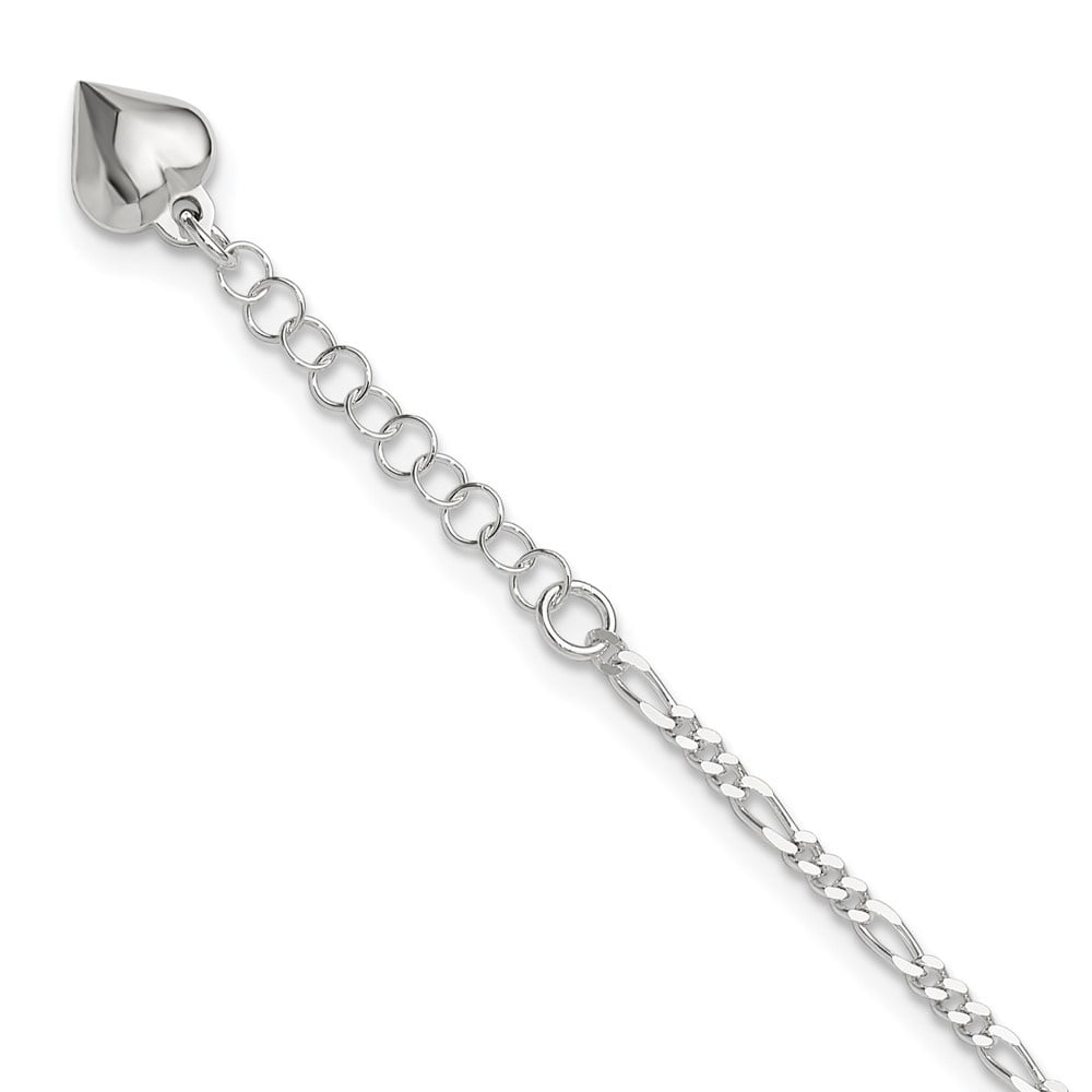 Auriga Fine Jewelry 925 Sterling Silver Heart Anklet 9inchfor Women