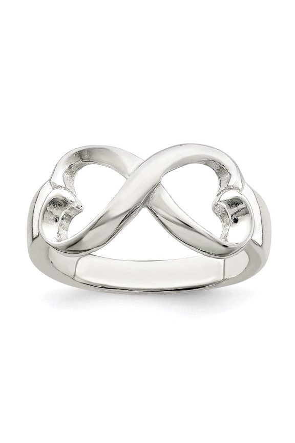 Fine Jewelry 925 Sterling Silver Heart Infinity Ring Size 8 Valentine's Day Gift for Women
