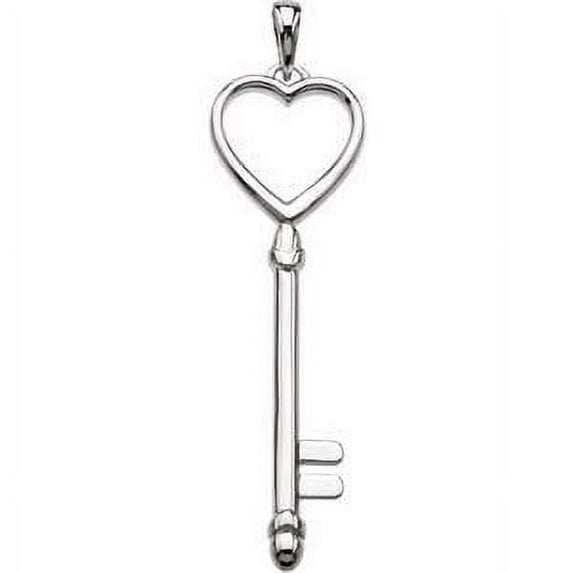 Auriga Fine Jewelry 925 Sterling Silver Heart Key Pendant for Women