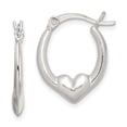 thumbnail image 1 of Auriga Fine Jewelry 925 Sterling Silver Heart Oval Hoop Earrings for Women, 1 of 6