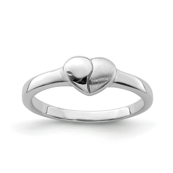 Auriga Fine Jewelry 925 Sterling Silver Heart Ring Size 3 Valentine's Day Gift for Women