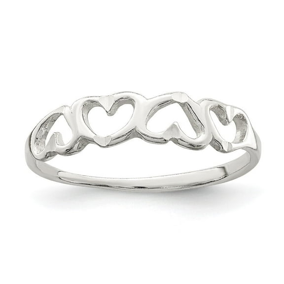 Auriga Fine Jewelry 925 Sterling Silver Heart Ring Size 7 Valentine's Day Gift for Women