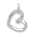 thumbnail image 1 of Auriga Fine Jewelry 925 Sterling Silver Heart with CZ Pendant (L- 16mm, W- 14mm) for Women, 1 of 6
