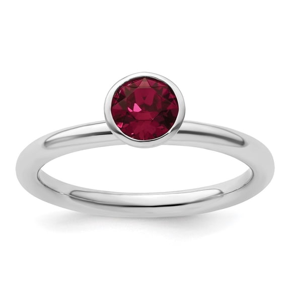 Auriga Fine Jewelry 925 Sterling Silver High 5mm July Ring for Women Size 7
