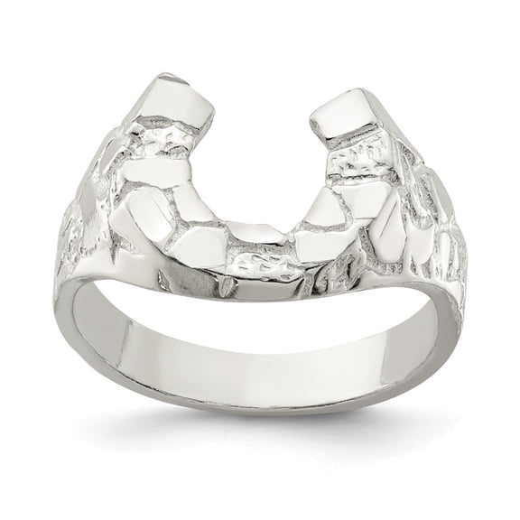 Auriga Fine Jewelry 925 Sterling Silver Horseshoe Ring Size 11 for Men's