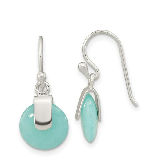 Auriga Fine Jewelry 925 Sterling Silver Imitation Turquoise Circle Dangle Earrings for Women