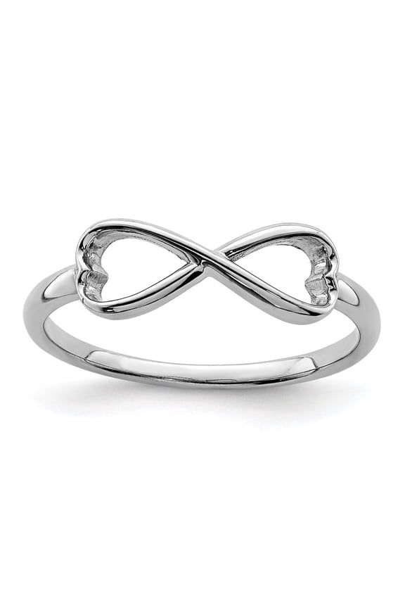 Fine Jewelry 925 Sterling Silver Infinity Heart Ring Size 8 Valentine's Day Gift for Women