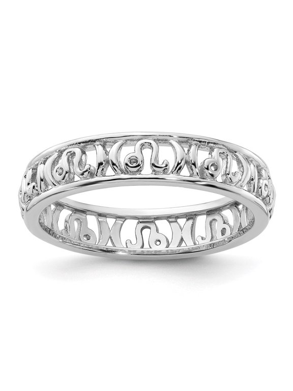 Fine Jewelry 925 Sterling Silver Leo Zodiac Ring for Women Size 8