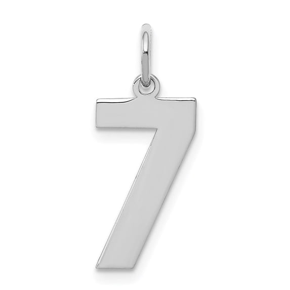 Auriga Fine Jewelry 925 Sterling Silver Medium Number 7 Charm Pendant for Women (L- 21mm, W- 8mm)