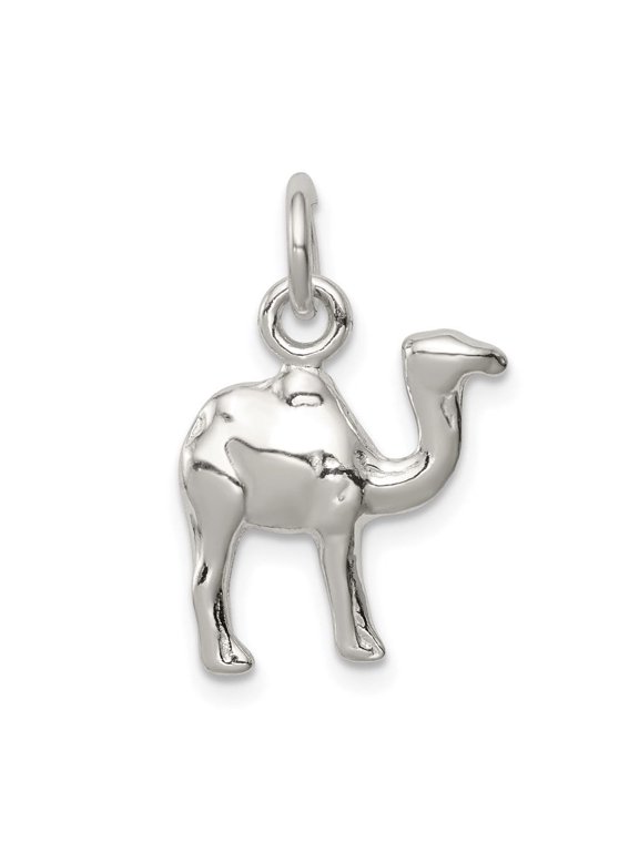 Fine Jewelry 925 Sterling Silver Mini 3-D Camel Reversible Pendant for Women