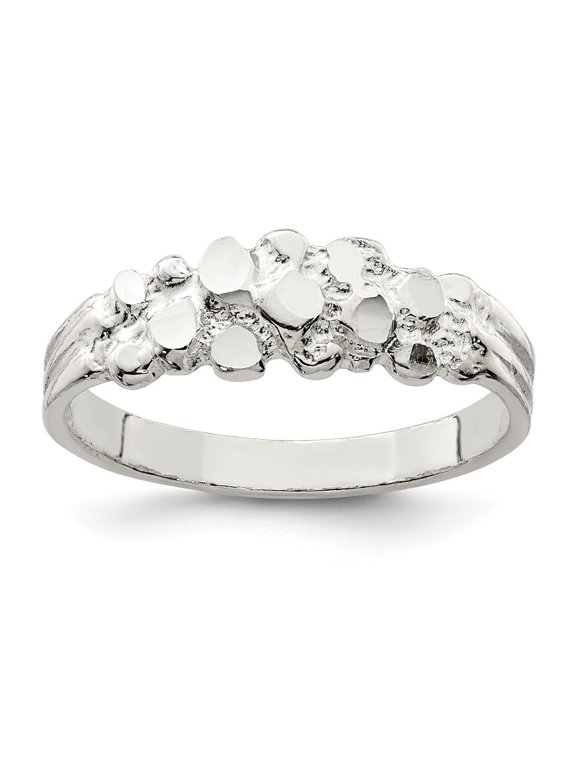 Fine Jewelry 925 Sterling Silver Nugget Ring for Women Size 6