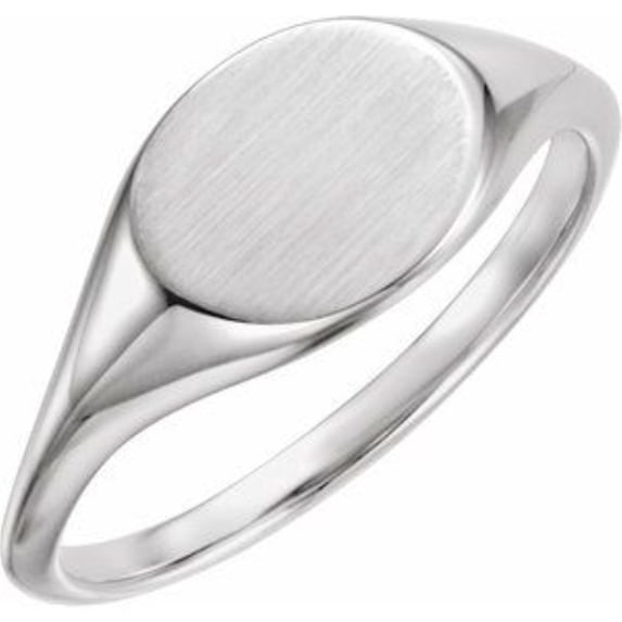 Auriga Fine Jewelry 925 Sterling Silver Oval Signet Ring for Women Size 7