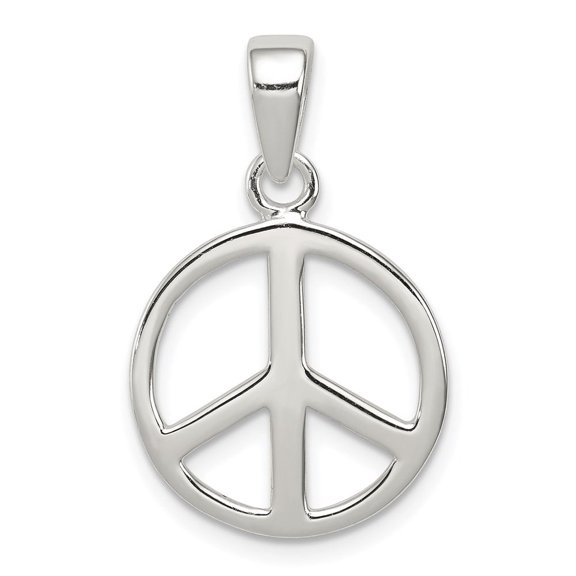 Auriga Fine Jewelry 925 Sterling Silver Peace Sign Pendant for Women (L - 24mm, W - 16mm)