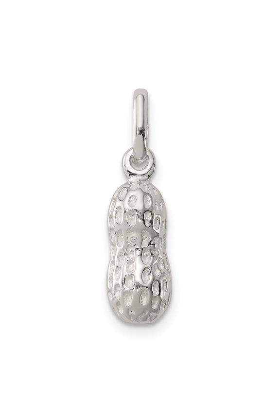Fine Jewelry 925 Sterling Silver Peanut Charm for Women (L - 20mm, W - 6mm)
