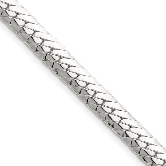 Auriga Fine Jewelry 925 Sterling Silver Polished 6.25 mm Double Oval Flat Chain Necklace for Mens 22"