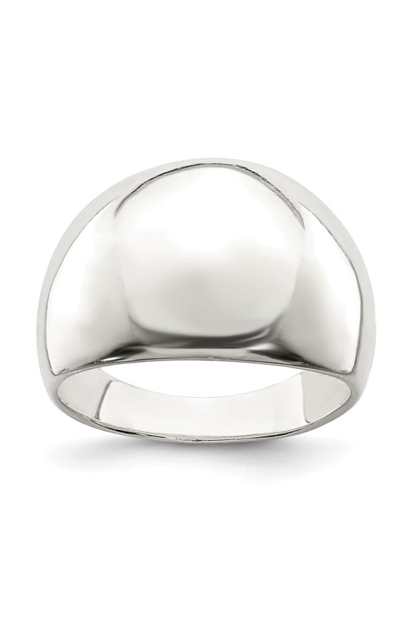 Fine Jewelry 925 Sterling Silver Polished Cigar-Band Ring Size 7 for Women