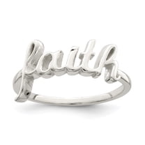 Auriga Fine Jewelry 925 Sterling Silver Polished 'Faith' Ring Size 7 for Women