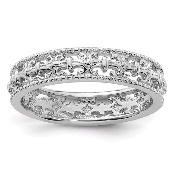 Auriga Fine Jewelry 925 Sterling Silver Polished Fleur De Lis Ring for Women Size 5