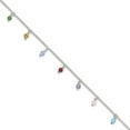 thumbnail image 1 of Auriga Fine Jewelry 925 Sterling Silver Polished Multi-colored Beads 10inch Plus 1in ext. Anklet for Women, 1 of 4