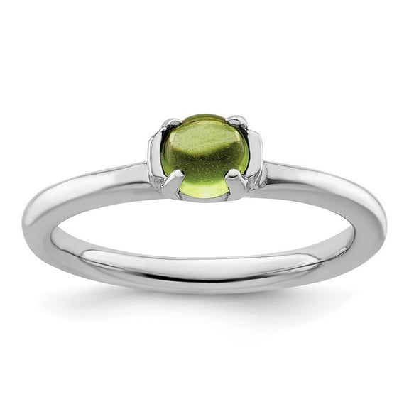 Auriga Fine Jewelry 925 Sterling Silver Polished Peridot Ring for Women Size 10