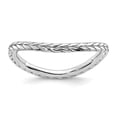 thumbnail image 1 of Auriga Fine Jewelry 925 Sterling Silver Polished Rh-pltd Wave Ring for Women Size 5, 1 of 6