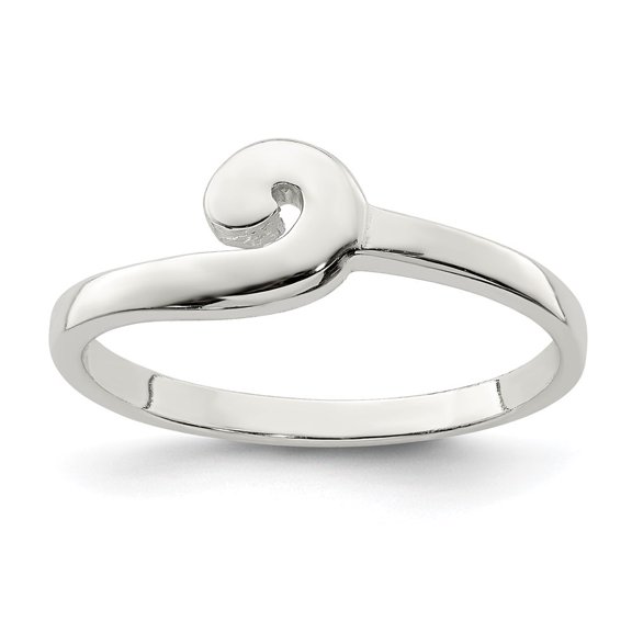 Auriga Fine Jewelry 925 Sterling Silver Polished Swirl Ring Size 7 for Women