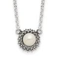 thumbnail image 1 of Auriga Fine Jewelry 925 Sterling Silver Polished and Antiqued Syn. Pearl Choker Necklace for Women 13.5", 1 of 6