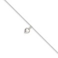 thumbnail image 1 of Auriga Fine Jewelry 925 Sterling Silver Puffed Heart Anklet 10inchfor Women, 1 of 7