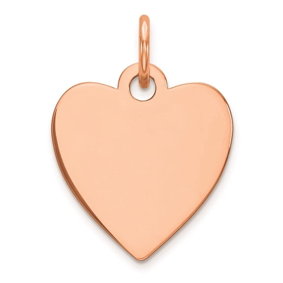Auriga Fine Jewelry 925 Sterling Silver RG Plated Heart Front/Satin Back Disc Pendant for Women
