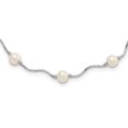 thumbnail image 1 of Auriga Fine Jewelry 925 Sterling Silver RH-plated 6-7 mm White FW Cultured Pearl Necklace for Women 18", 1 of 6