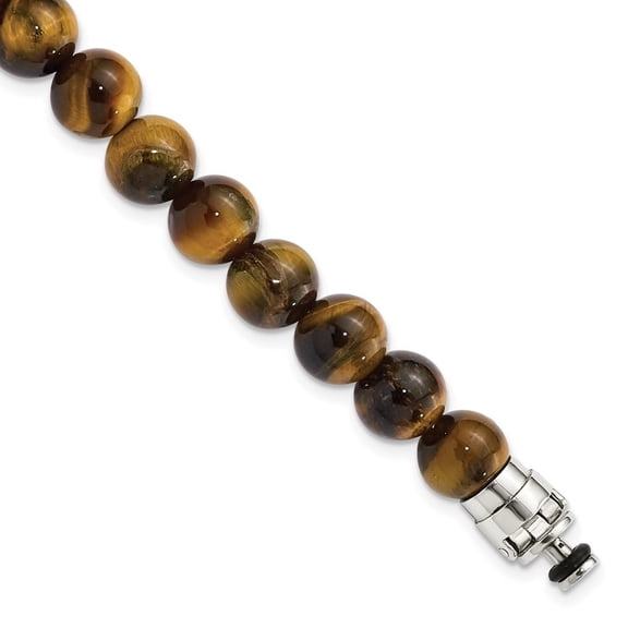 Auriga Fine Jewelry 925 Sterling Silver Reflections 8mm Tigers Eye Beaded 8inch Bracelet/Bead not included, sold separately for Women