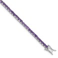 thumbnail image 1 of Auriga Fine Jewelry 925 Sterling Silver Rh-Plated Amethyst Bracelet 7 inch for Women (L- 7inch, W- 5mm), 1 of 6