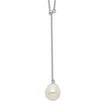 thumbnail image 1 of Auriga Fine Jewelry 925 Sterling Silver Rh-plat 10-11 mm White Rice FWC Pearl Drop Necklace for Women 16.5", 1 of 6