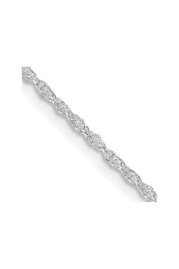 Fine Jewelry 925 Sterling Silver Rh-plated 1.6 mm Loose Rope Chain Necklace for Women 16"