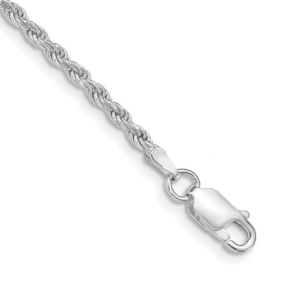 Auriga Fine Jewelry 925 Sterling Silver 2.25mm Rope Chain Anklet 10inch for Women
