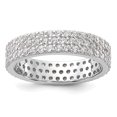 thumbnail image 1 of Auriga Fine Jewelry 925 Sterling Silver Rh-plated 4mm CZ Eternity Band for Women Size 8, 1 of 6