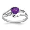 thumbnail image 1 of Auriga Fine Jewelry 925 Sterling Silver Rh-plated Amethyst and Diamond Ring for Women Size 8, 1 of 4