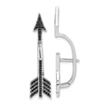 thumbnail image 1 of Auriga Fine Jewelry 925 Sterling Silver Rh-plated Black CZ Arrow Hinged Post Drop Earrings for Women, 1 of 6