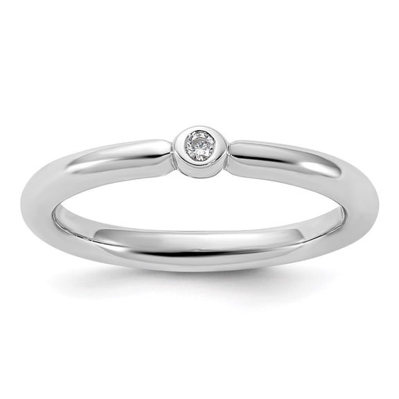 Auriga Fine Jewelry 925 Sterling Silver Rh-plated CZ Ring for Women Size 10