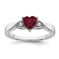 thumbnail image 1 of Auriga Fine Jewelry 925 Sterling Silver Rh-plated Created Ruby and Diamond Ring for Women Size 7, 1 of 4