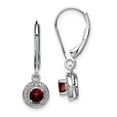 thumbnail image 1 of Auriga Fine Jewelry 925 Sterling Silver Rh-plated Diamond and Garnet Dangle Earrings for Women, 1 of 6
