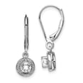 thumbnail image 1 of Auriga Fine Jewelry 925 Sterling Silver Diamond and White Topaz Dangle Earrings for Women, 1 of 6
