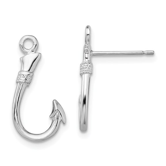Auriga Fine Jewelry 925 Sterling Silver Rh-plated Fish Hook Post Drop Earrings for Women