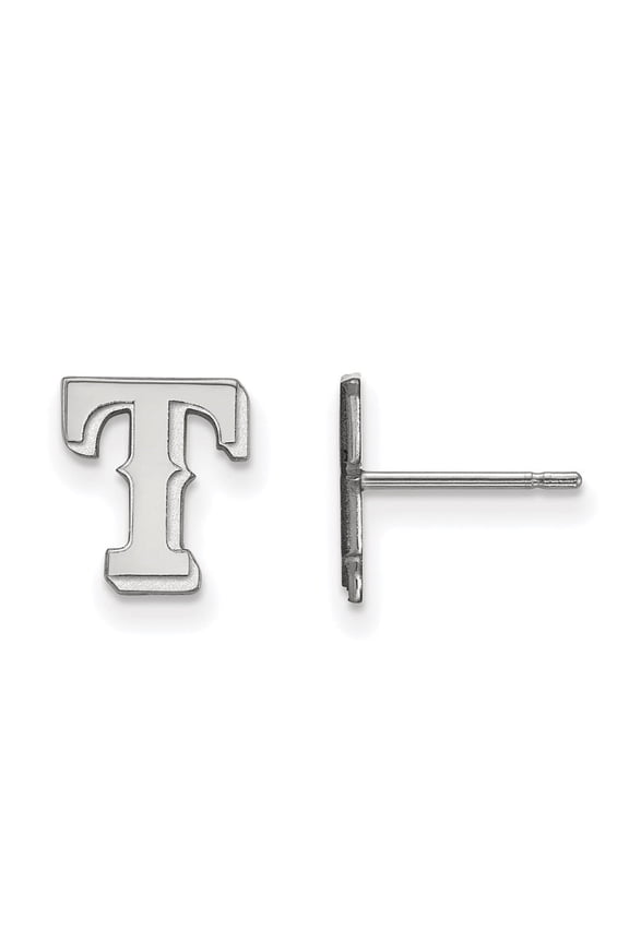 Fine Jewelry 925 Sterling Silver Rh-plated Letter T Extra Post Stud Earrings for Women