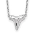 thumbnail image 1 of Auriga Fine Jewelry 925 Sterling Silver Rh-plated Polished Shark Tooth with a 2 inch ext. Necklace for Women 16", 1 of 7