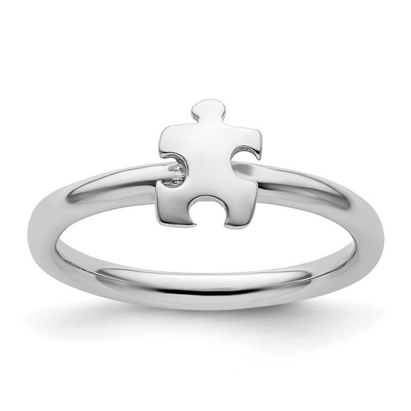 Auriga Fine Jewelry 925 Sterling Silver Rh-plated Puzzle Piece Ring for Women Size 6