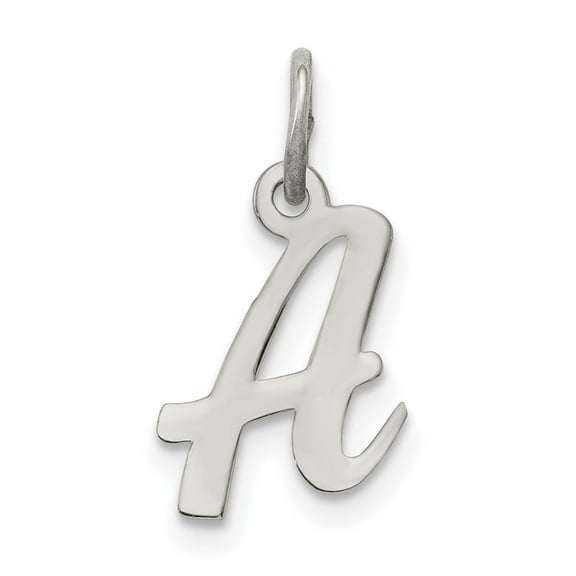 Auriga Fine Jewelry 925 Sterling Silver Rh-plated Script Letter A Initial Charm Pendant for Women (L- 16mm, W- 9mm)