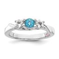 thumbnail image 1 of Auriga Fine Jewelry 925 Sterling Silver Rh-plated White and Blue Topaz Joanna Ring for Women Size 6, 1 of 5