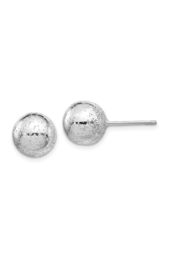 Fine Jewelry 925 Sterling Silver Rhod 10mm Ball Post Stud Earrings for Women